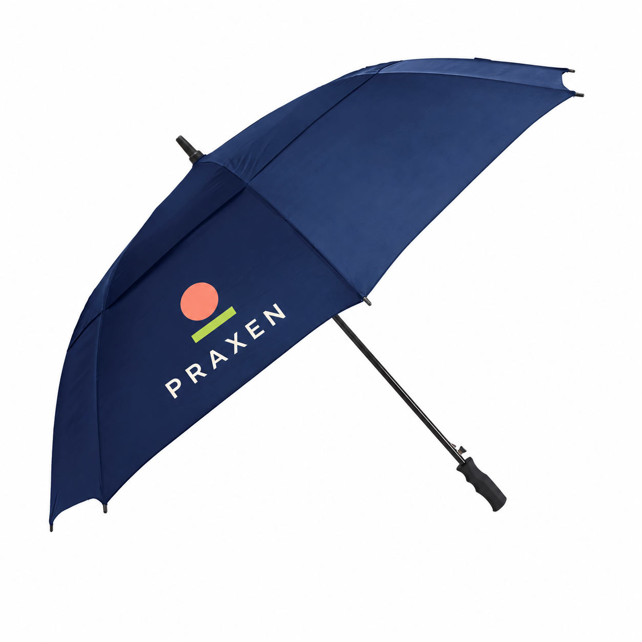 Hurricane Umbrella (1 Imprint) — Original artwork concept — representative placed panel imprint. Colors and visible imprint locations are illustrative; selected SKU specifications govern