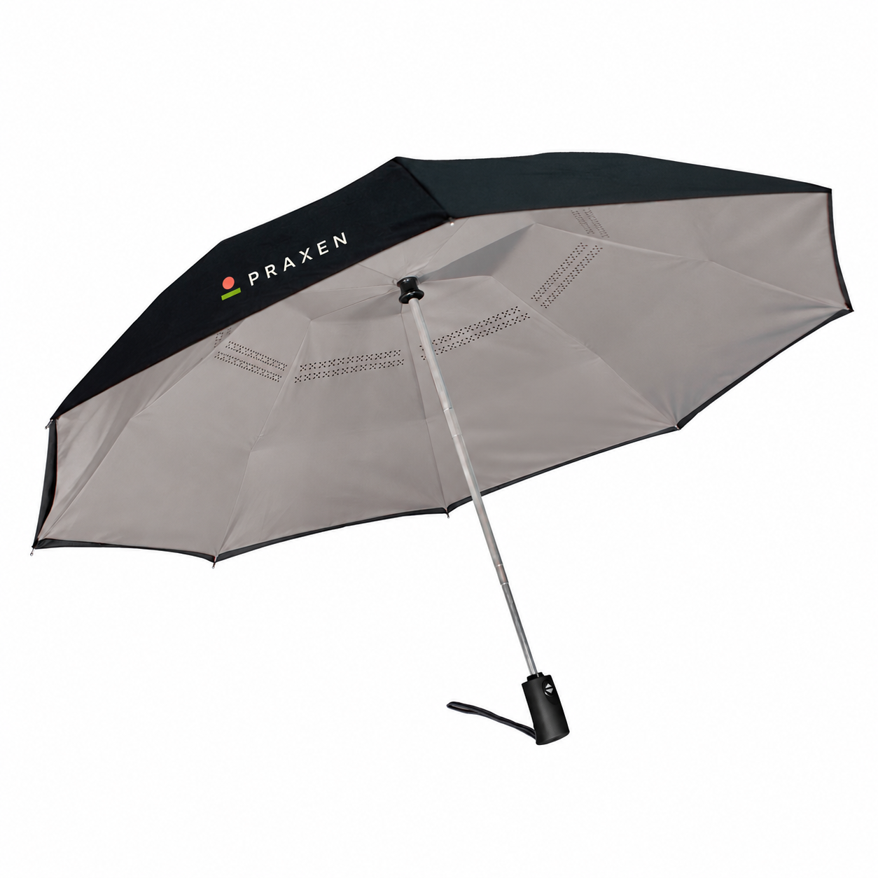 Rebel 3 Umbrella (1 Imprint) — Original artwork concept — representative placed panel imprint. Colors and visible imprint locations are illustrative; selected SKU specifications govern