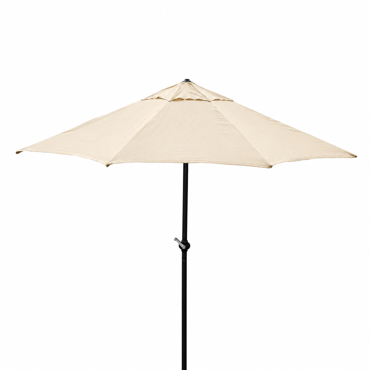 9' Music Market Umbrella Kit Full-Color Imprint 1 Location — Original neutral canopy concept. Color is illustrative; selected SKU specifications govern. Source pole crop retained; lower pole end and base are not shown. Clearance customization and specifications require confirmation.