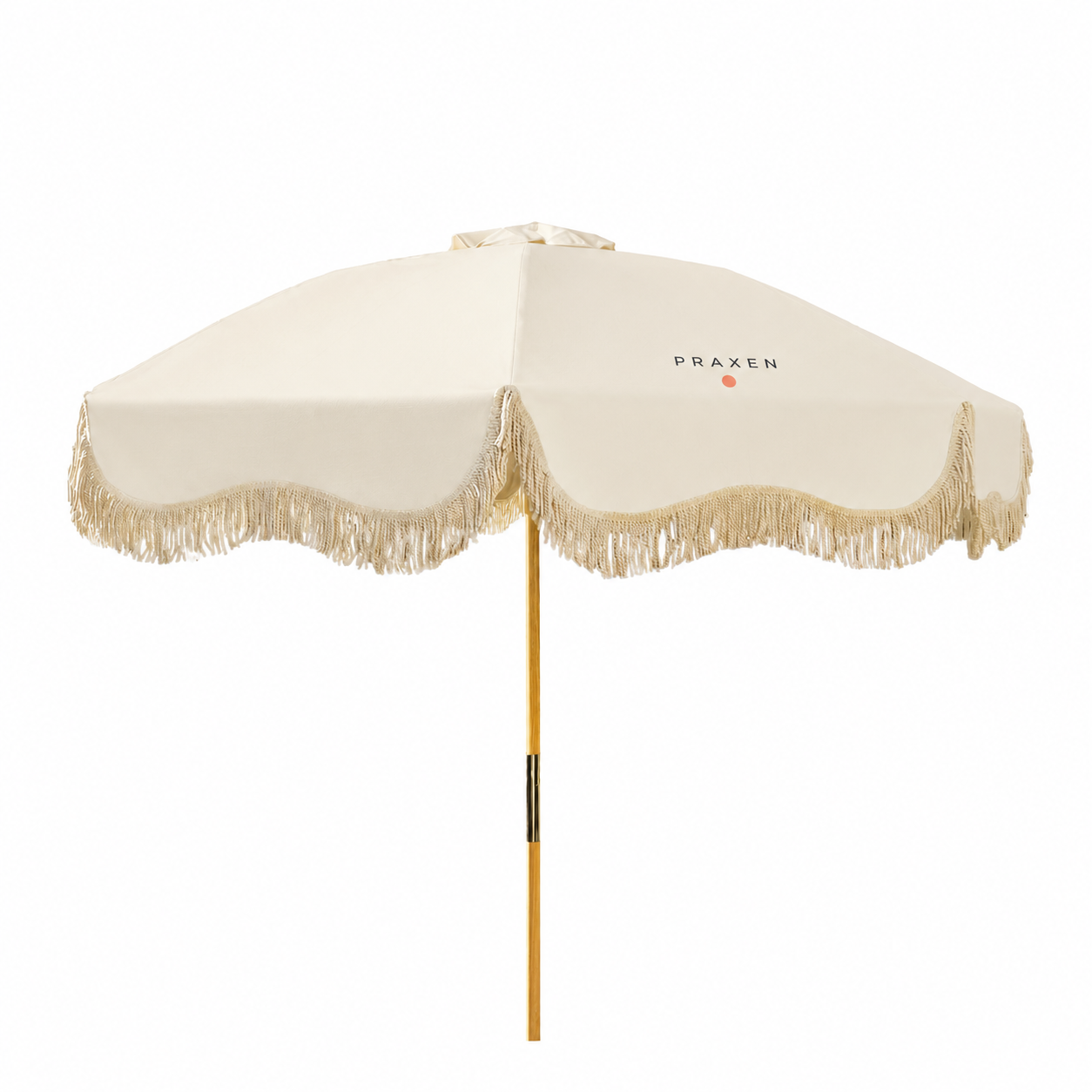 St. Tropez Market Umbrella Kit (1 Imprint) — Original artwork concept. Colors and imprint-location count are illustrative; selected SKU specifications govern. Source-supported pole end shown; base not included.