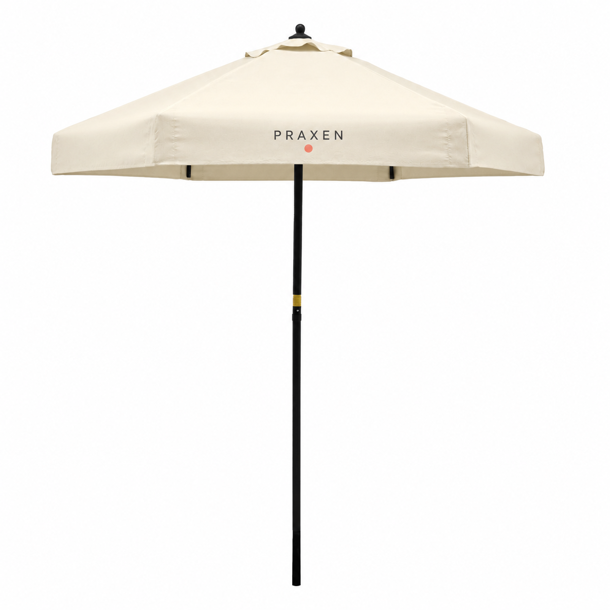 Venetian Market Umbrella Kit (1 Imprint) — Original artwork concept. Colors and imprint-location count are illustrative; selected SKU specifications govern. Source-supported pole end shown; base not included.